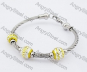 Stainless Steel Wire Gold Beads Inlay Stones Bangle KJB4500105