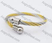 Stainless Steel Half Gold Wire Bangle KJB4500111