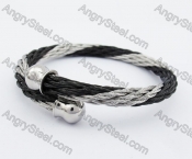 Stainless Steel Half Black Wire Bangle KJB4500112