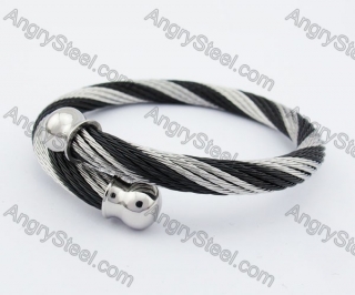 Stainless Steel Half Black Wire Bangle KJB4500113