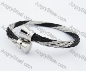 Stainless Steel Half Black Wire Bangle KJB4500114