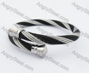 Stainless Steel Half Black Wire Bangle KJB4500115