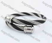 Stainless Steel Half Black Wire Bangle KJB4500119