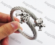 Stainless Steel Death Head Skull Wire Bangle KJB4500128