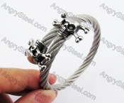 Stainless Steel Death Skull Head Wire Bangle KJB4500132