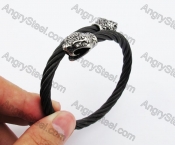 Stainless Steel Snake Head Black Wire Bangle KJB4500134