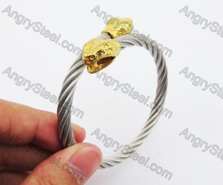 Stainless Steel Gold Snake Head Wire Bangle KJB4500135