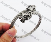 Stainless Steel Tiger Head Wire Bangle KJB4500139