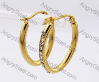 Stainless Steel Stone Earring KJE320197