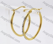 Stainless Steel Stone Earring KJE320200