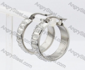 Stainless Steel Stone Earring KJE320257