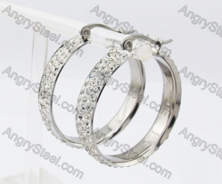 Stainless Steel Stone Earring KJE320265