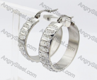 Stainless Steel Stone Earring KJE320264