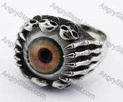 Stainless Steel Eye of Satan Skull Ring KJR370258