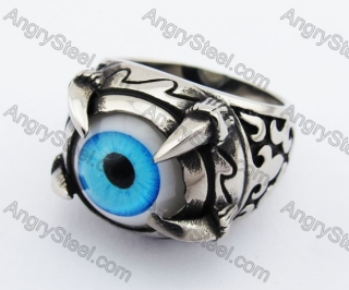 Stainless Steel Blue Eye of Satan Ring KJR370260