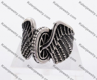 Stainless Steel Motorcycle Tires with Wings Biker Ring KJR4500001