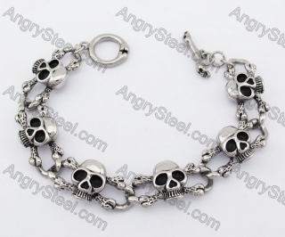 Stainless Steel Skull Bracelet KJB170155