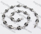 12mm Wide Stainless Steel Skull Necklace KJN170031