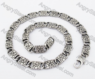 11.5mm Wide Stainless Steel Skull Necklace KJN170032