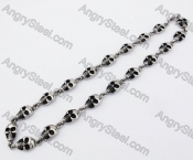 13mm Wide Stainless Steel Skull Necklace KJN170035