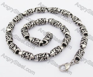 10mm Wide Stainless Steel Skull Necklace KJN170037