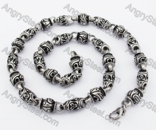 10mm Wide Stainless Steel Skull Necklace KJN170039