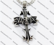 Stainless Steel Skull Cross Pendant KJP550004