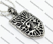 Stainless Steel Skull Shield Pendant KJP550017