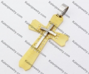 Gold Stainless Steel Cross Pendant KJP190092