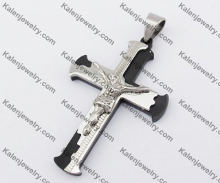 Two-tone Stainless Steel Jesus Cross Pendant KJP190098