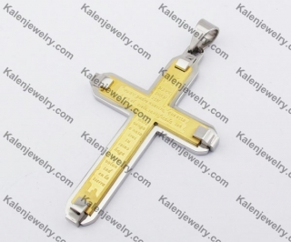 Gold Plating Stainless Steel Cross Pendant KJP190124