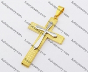 Gold Plating Stainless Steel Cross Pendant KJP190136