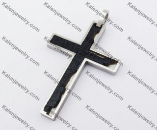 Black Stainless Steel Cross Pendant KJP190139