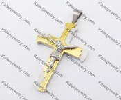 Gold Plating Stainless Steel Jesus Cross Pendant KJP190145