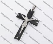 Black Stainless Steel Jesus Cross Pendant KJP190147