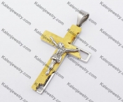 Gold Plating Stainless Steel Jesus Cross Pendant KJP190153