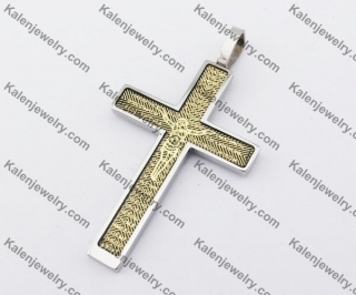 Gold Plating Stainless Steel Cross Pendant KJP190154