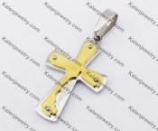 Gold Plating Stainless Steel Cross Pendant KJP190157