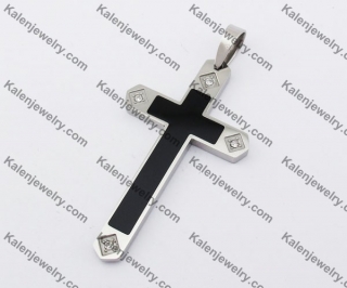 Black Stainless Steel Cross Pendant KJP190168