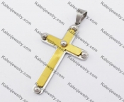 Gold Stainless Steel Cross Pendant KJP190172