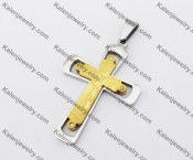 Gold Plating Stainless Steel Cross Pendant KJP190176