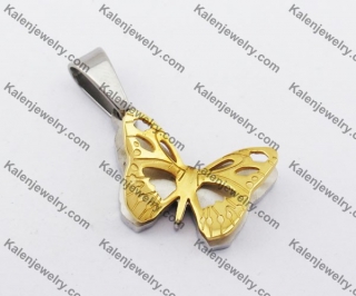 Stainless Steel Gold Butterfly Pendant KJP190318