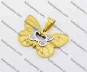 Gold Plated Stainless Steel Butterfly Pendant KJP190323