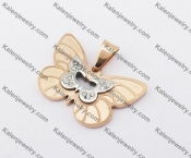 Rose Gold Stainless Steel Butterfly Pendant KJP190325