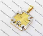 Gold Plating Stainless Steel Iron Cross Pendant KJP190354