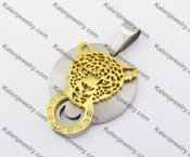 Gold Plating Stainless Steel Leopard Pendant KJP190356