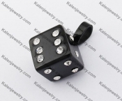 Stainless Steel Black Dice Pendant KJP190359