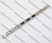 Stainless Steel Inlay Black Carbon Fiber Bracelet KJB190085