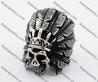 Stainless Steel Skull Chief Ring KJR560003