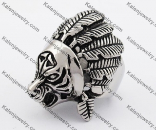 Stainless Steel Tiger Cacique Ring KJR560005